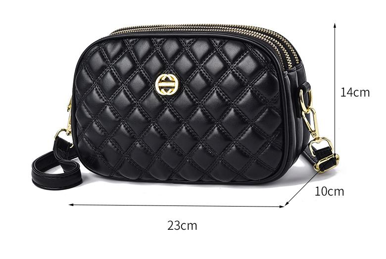 GESSY QUILTED FRONT DIAMOND SHAPE CROSSBODY BAG