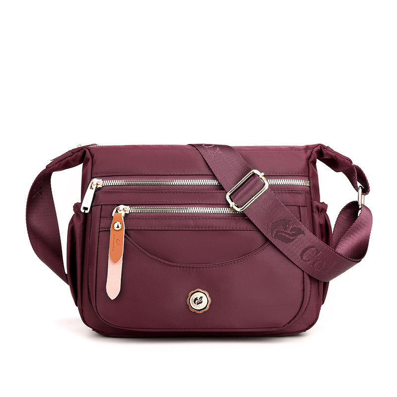 GESSY NYLON DOUBLE-ROW ZIP CROSSBODY BAG