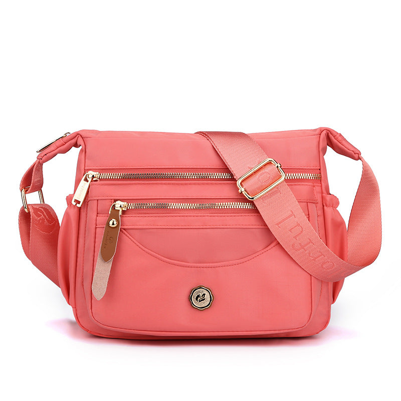 GESSY NYLON DOUBLE-ROW ZIP CROSSBODY BAG