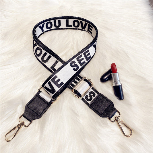 GESSY LETTER PRINT BELT BAG STRAP