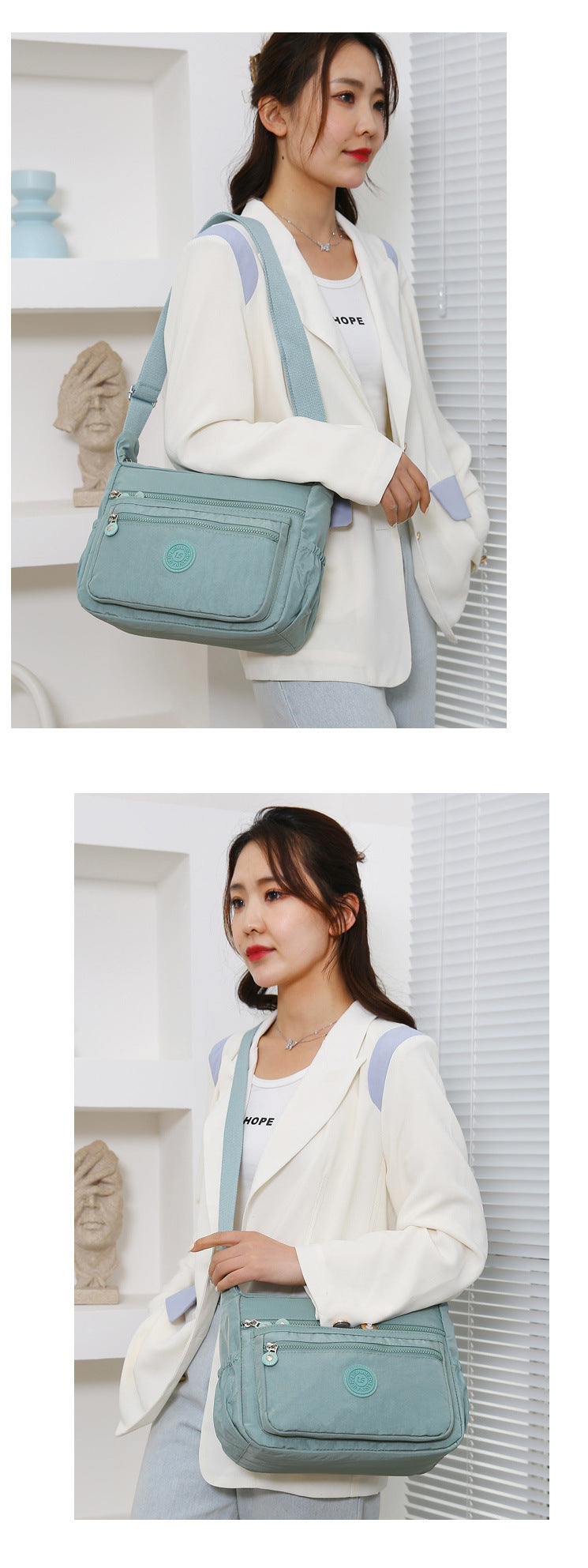 GESSY MEDIUM NYLON PRINTED BAG