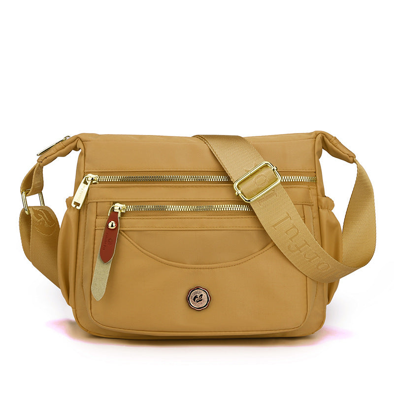 GESSY NYLON DOUBLE-ROW ZIP CROSSBODY BAG