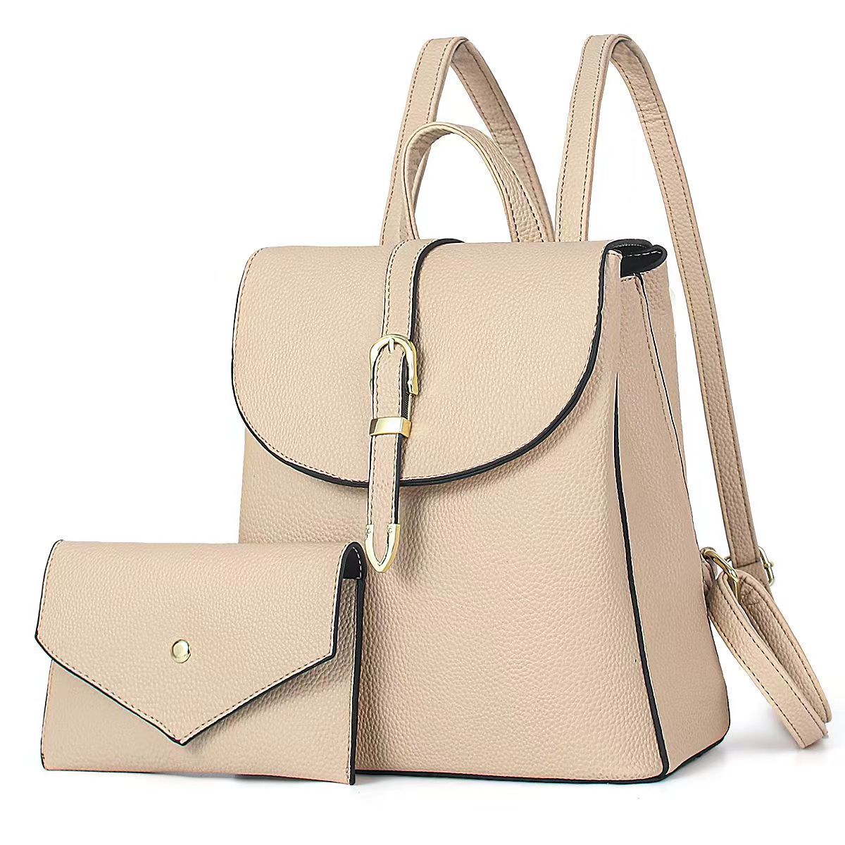 GESSY FAUX LEATHER FLAP BACKPACK