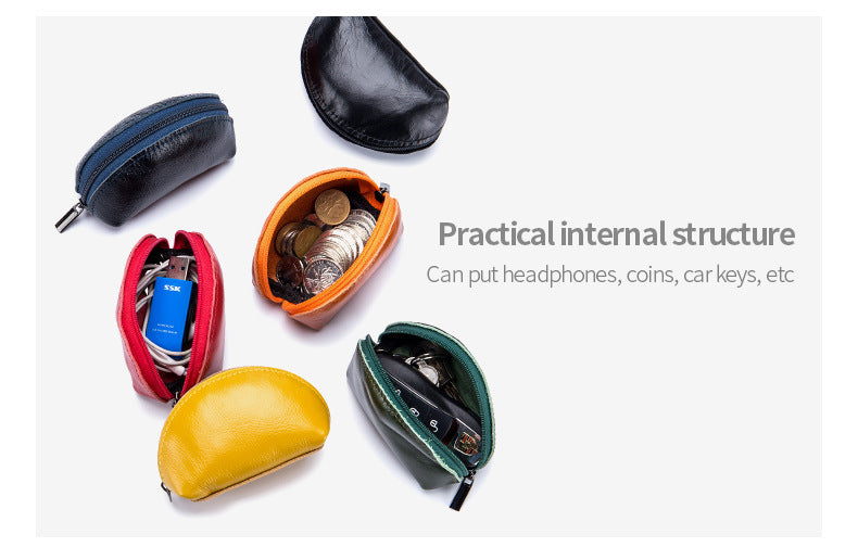 GESSY SHELL SHAPED LEATHER COIN PURSE
