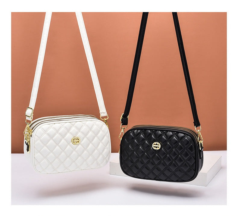 GESSY QUILTED FRONT DIAMOND SHAPE CROSSBODY BAG
