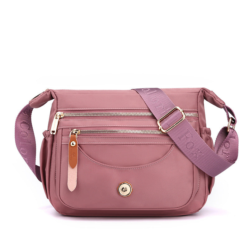 GESSY NYLON DOUBLE-ROW ZIP CROSSBODY BAG