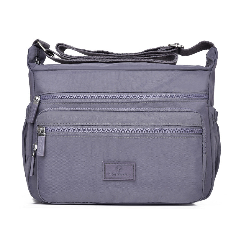 GESSY WATERPROOF MULTI-LAYER NYLON MESSENGER CROSSBODY BAG