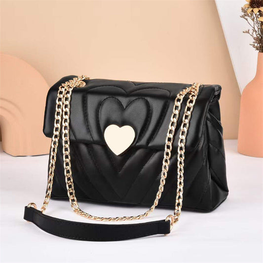 GESSY CROSSBODY FLAP BAG WITH HEART PATTERN