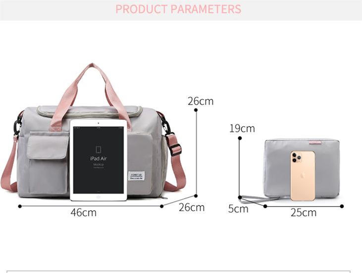 GESSY LARGE TRAVEL/GYM DUFFLE BAG WITH MULTI-POCKETS