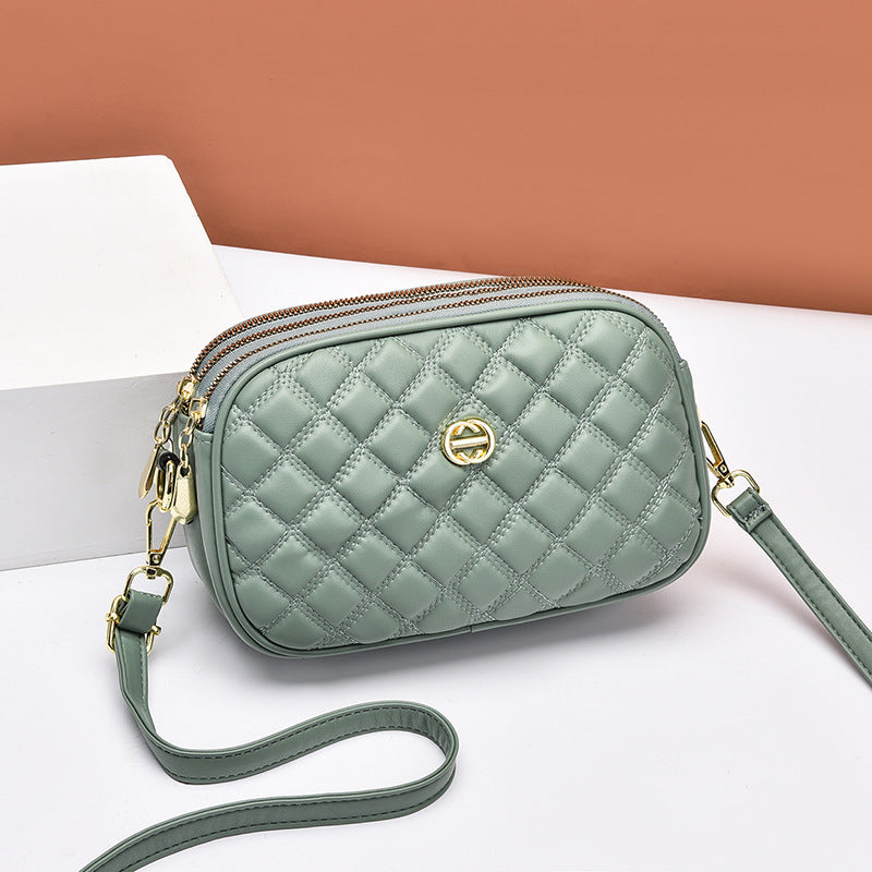 GESSY QUILTED FRONT DIAMOND SHAPE CROSSBODY BAG