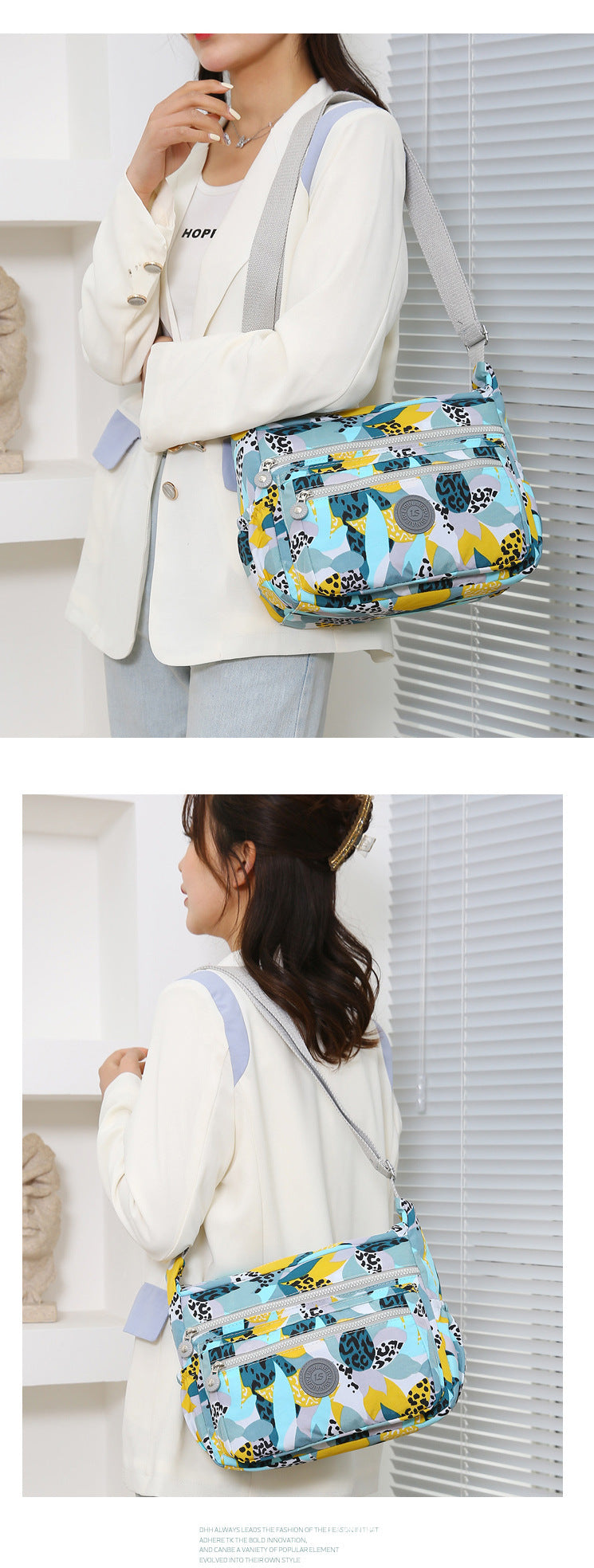 GESSY MEDIUM NYLON PRINTED BAG