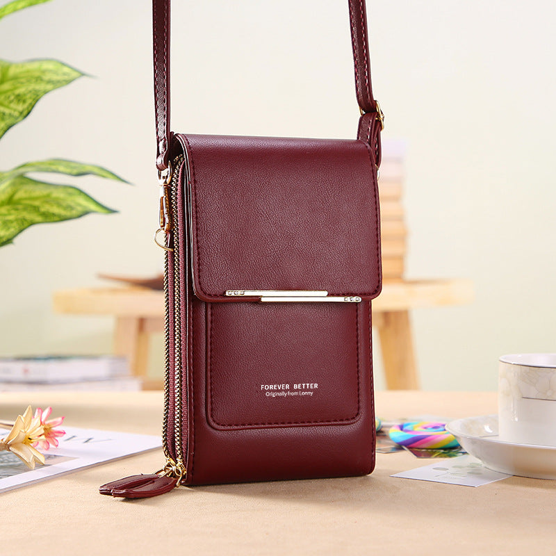 GESSY ZIP CROSSBODY FLAP PHONE BAG WITH CARD HOLDER
