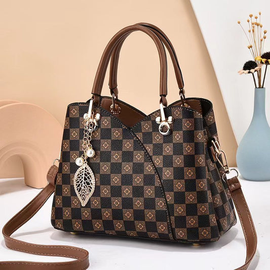 GESSY FLORA PRINT TOTE BAG IN COFFEE