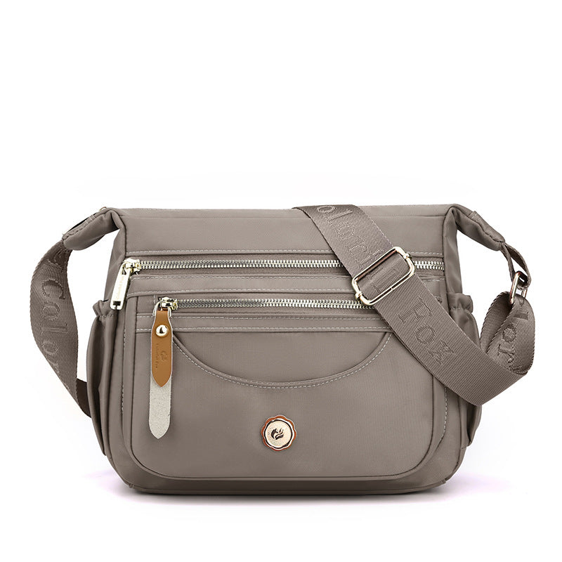 GESSY NYLON DOUBLE-ROW ZIP CROSSBODY BAG