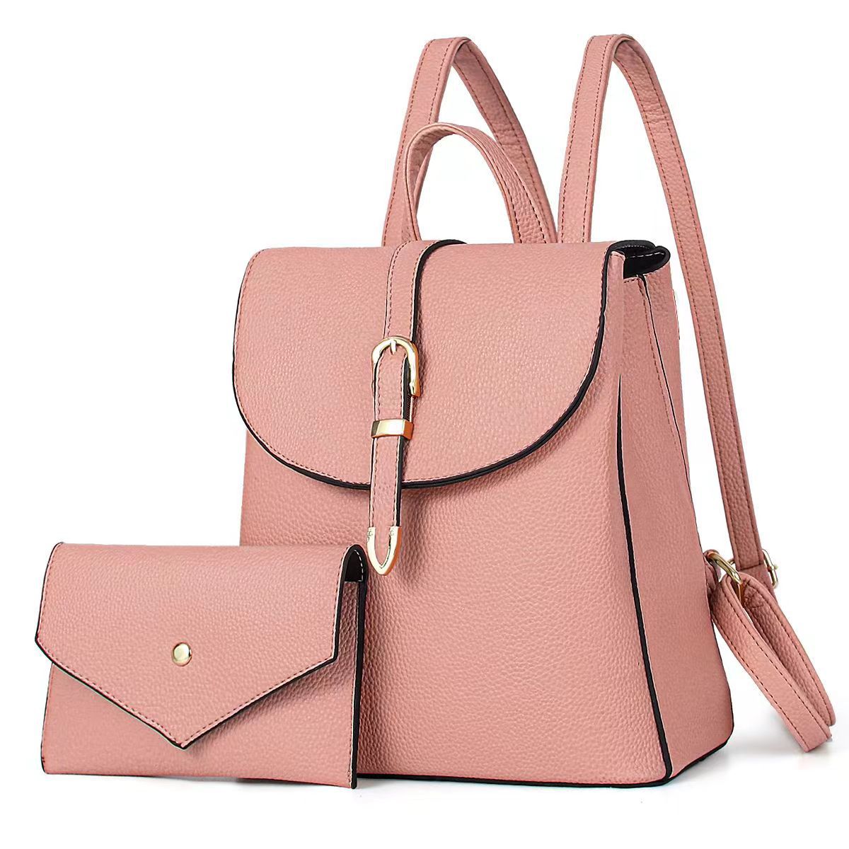 GESSY FAUX LEATHER FLAP BACKPACK