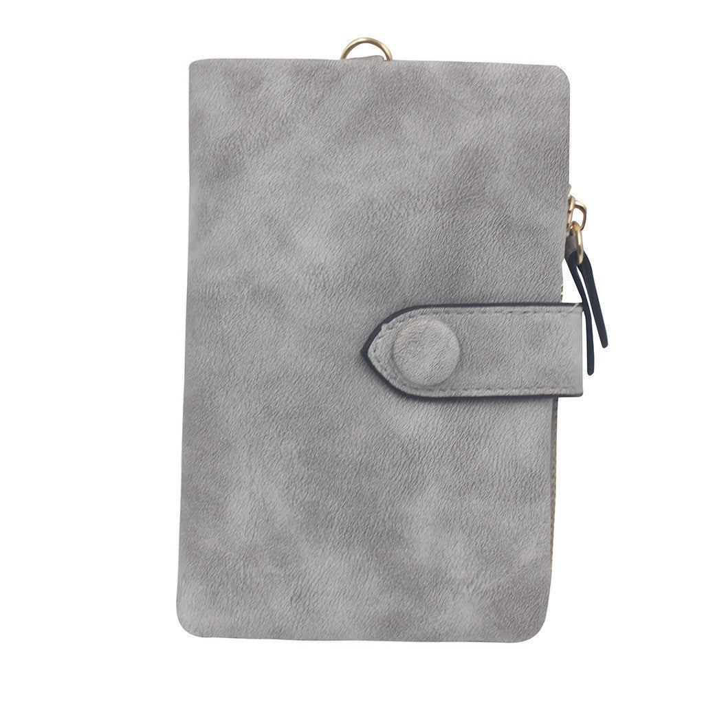 GESSY SOFT LEATHER SMALL SHORT PURSE IN GREY