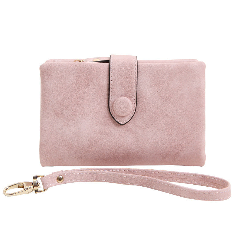 GESSY SOFT LEATHER SMALL SHORT PURSE IN PINK
