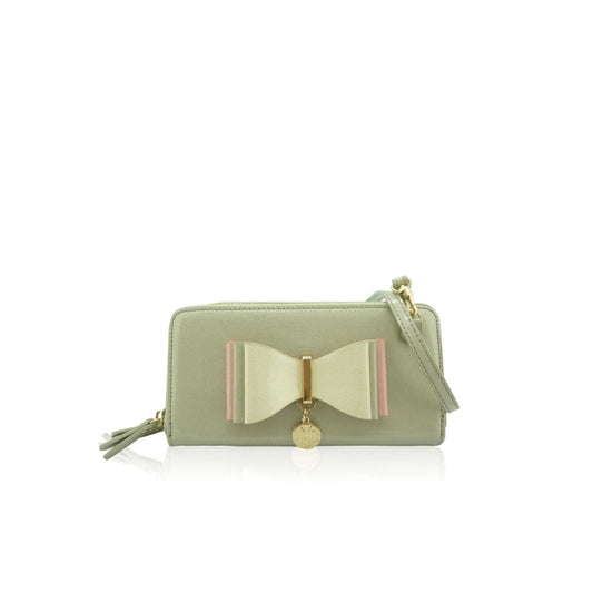 LYDC BOW DETAILED PURSE IN LIGHT GREY