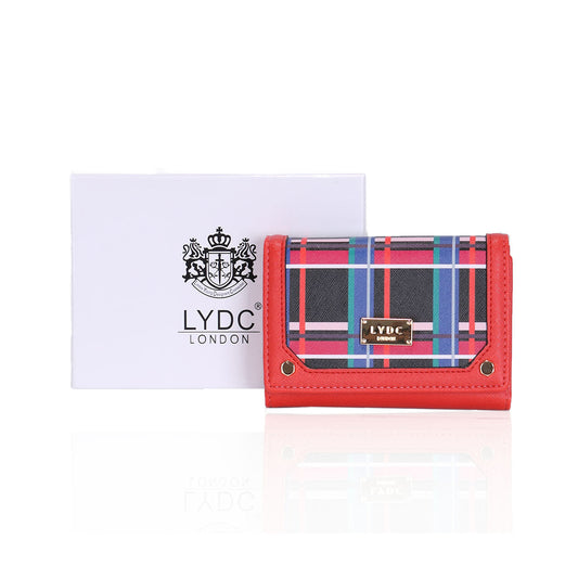 LYDC MULTICOLOUR GEOMETRIC MINI PURSE IN RED