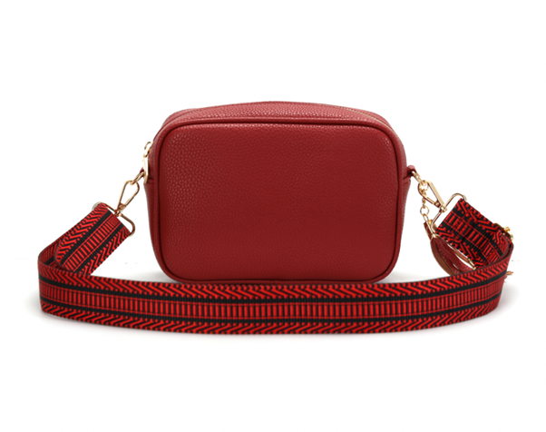 GESSY CAMERA TASSEL CLUTCH BAG WITH OPTIONAL PATTERNED SHOULDER STRAP