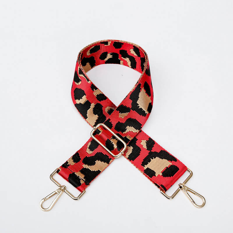 GESSY LEOPARD BAG STRAP RED BELT