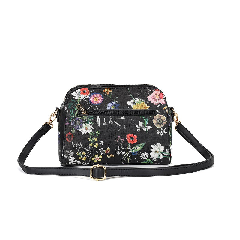 GESSY HANGING LOOP DECOR FLORA PRINT CROSSBODY BAG