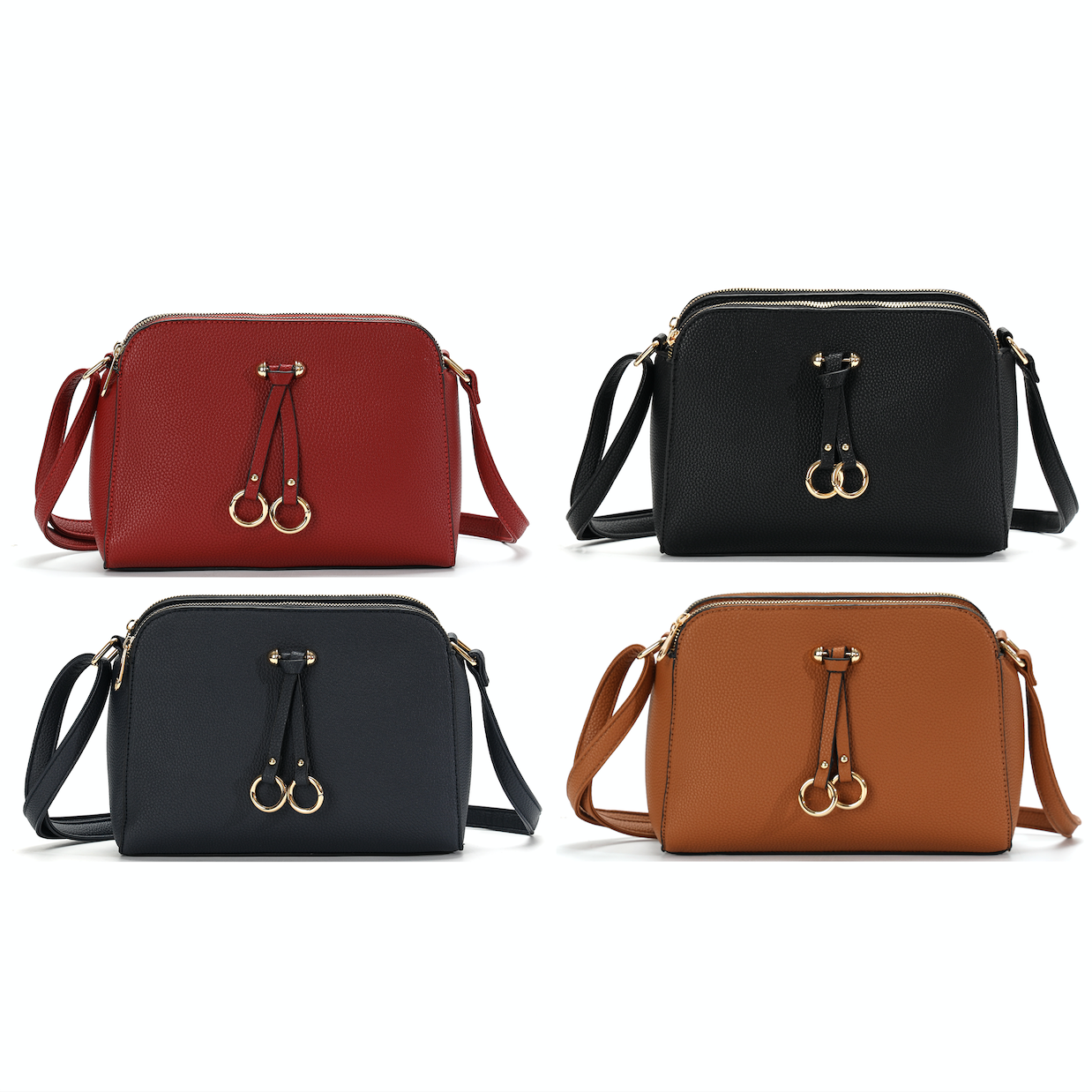 GESSY RING DECOR HANDBAG IN BLACK