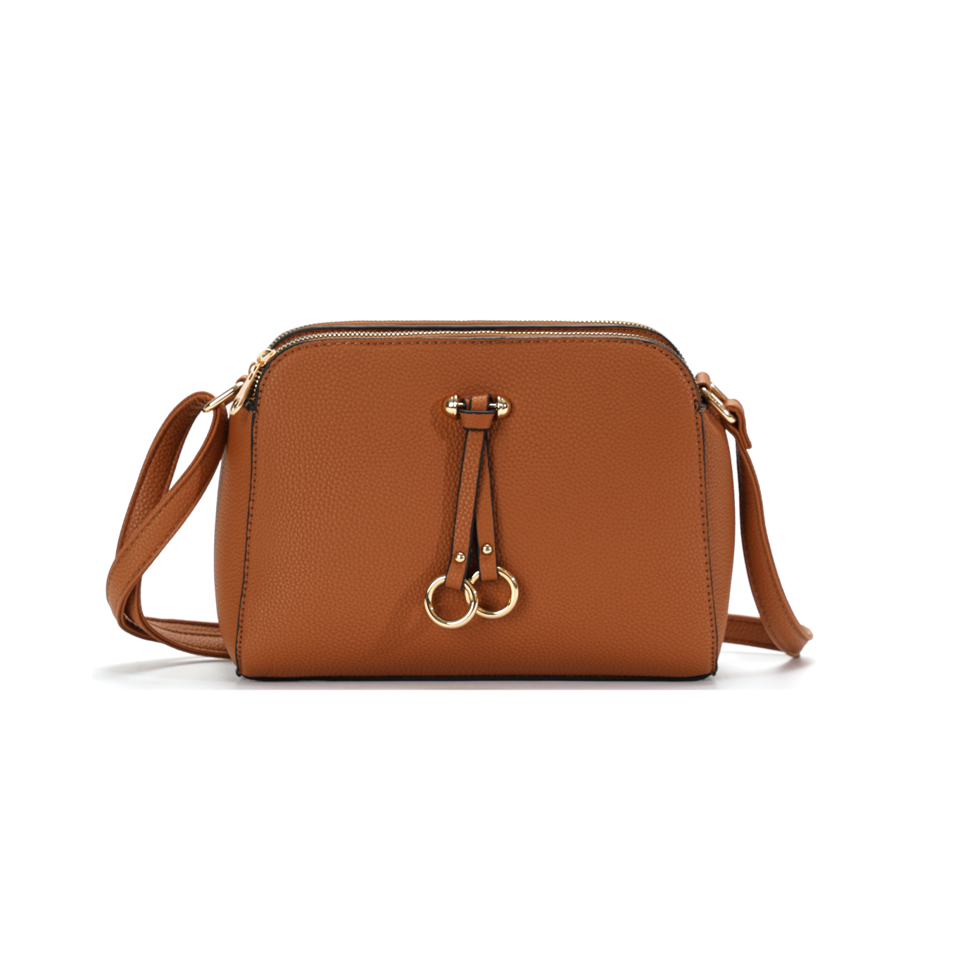 GESSY RING DECOR HANDBAG IN BROWN