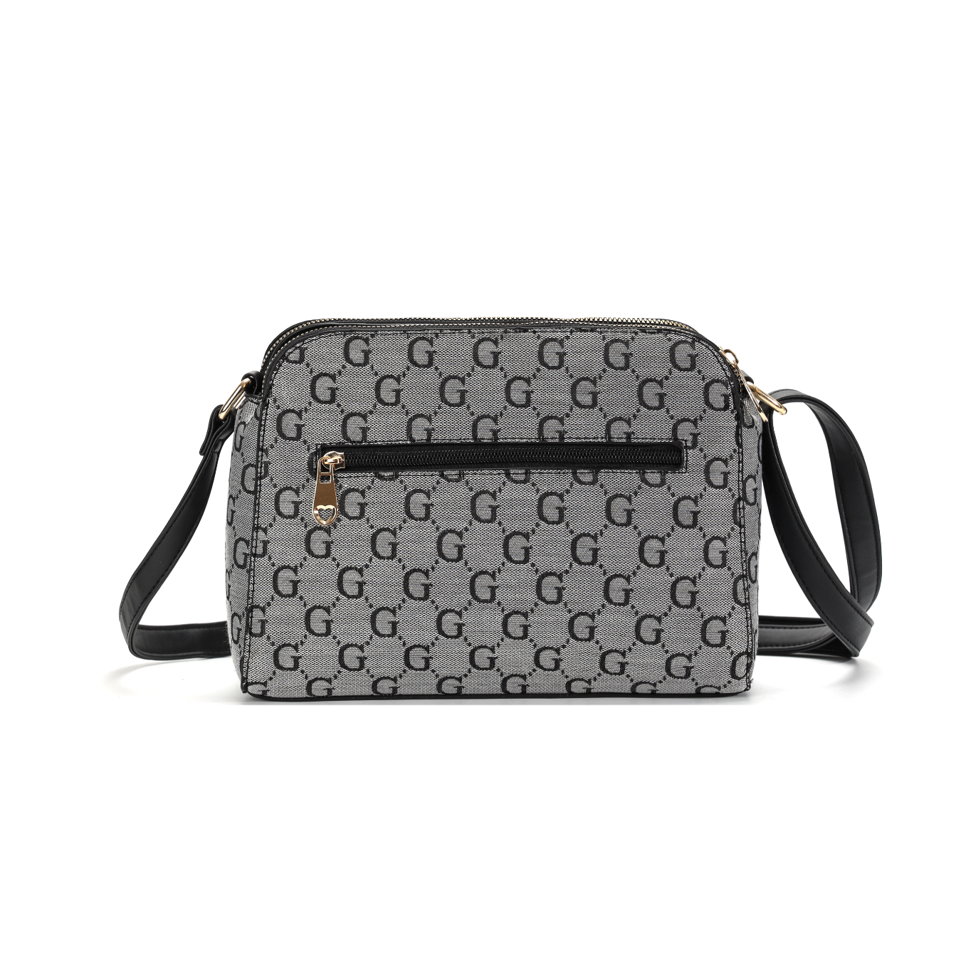 GESSY LOGO PRINT RING DECOR HANDBAG IN GREY
