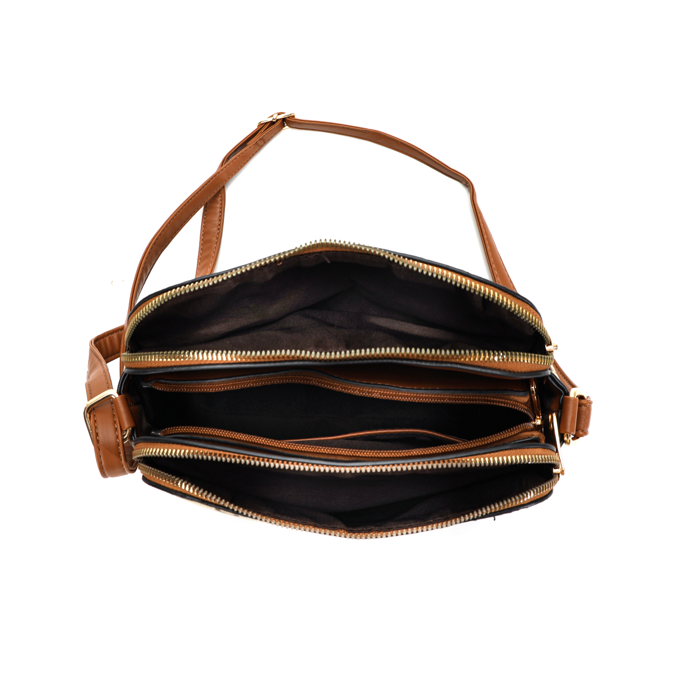 GESSY LOGO PRINT RING DECOR HANDBAG IN COFFEE