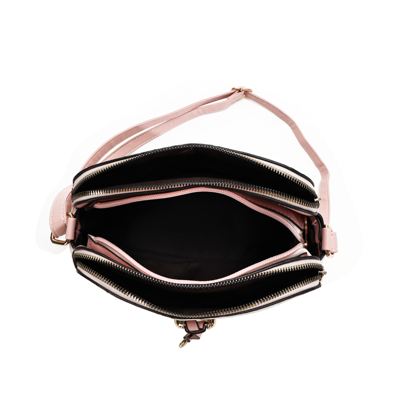 GESSY LOGO PRINT RING DECOR HANDBAG IN PINK