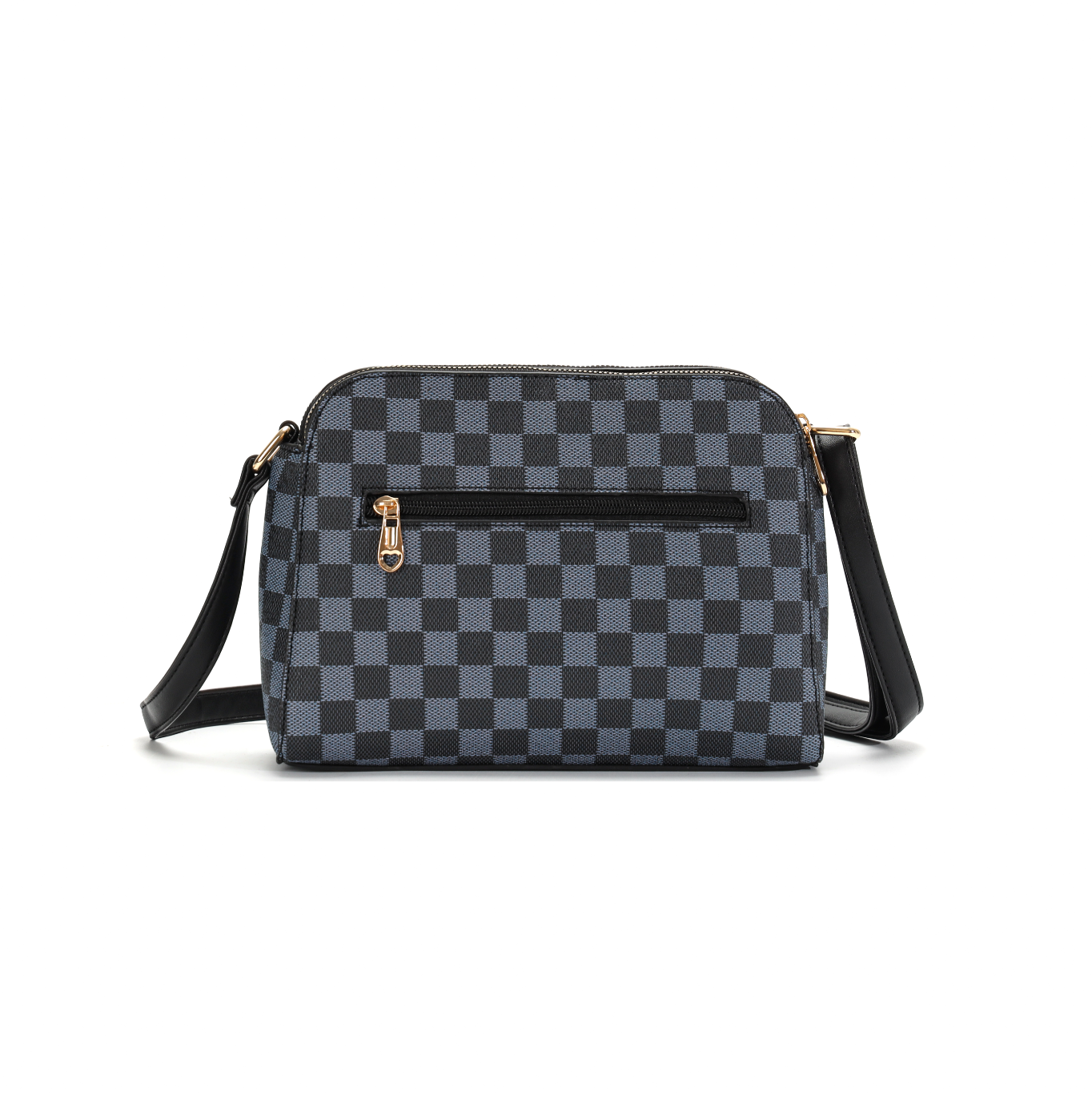 GESSY CHECKERED RING DECOR HANDBAG BAG IN BLACK