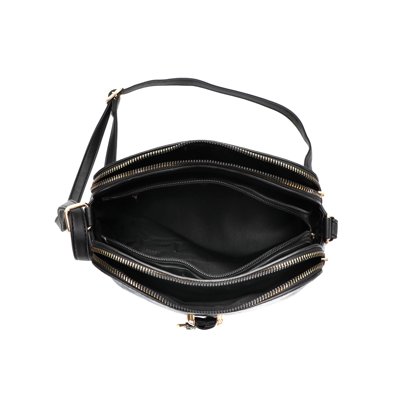 GESSY CHECKERED RING DECOR HANDBAG BAG IN BLACK