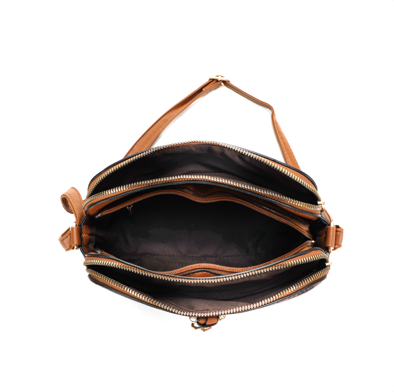 GESSY CHECKERED RING DECOR HANDBAG IN COFFEE