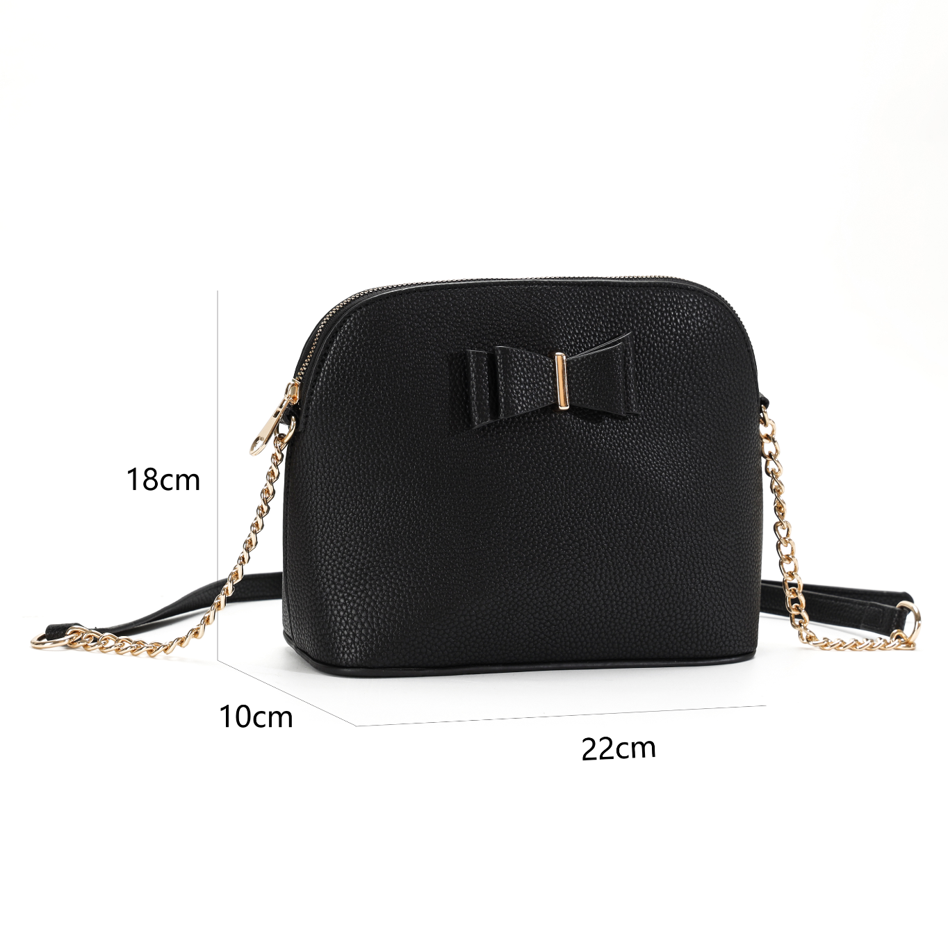 GESSY FRONT BOW TIE DECOR GROSS BODY BAG IN BLACK