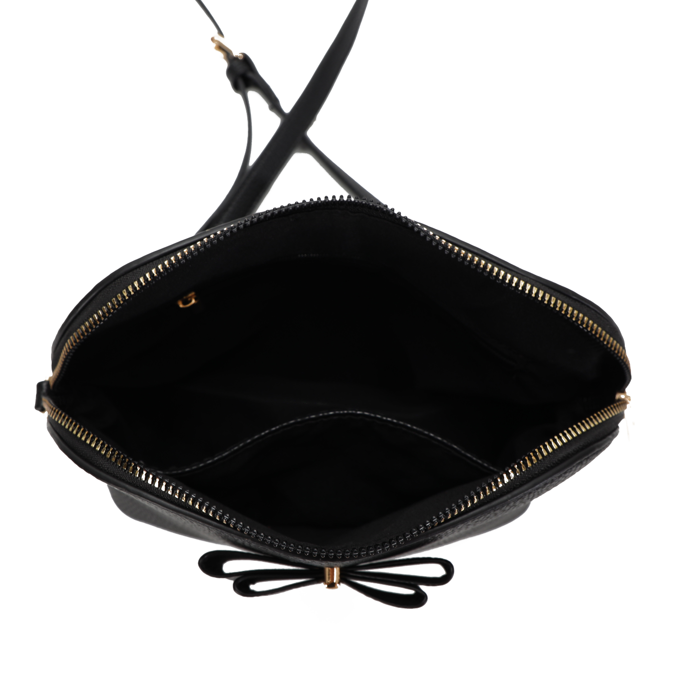 GESSY FRONT BOW TIE DECOR GROSS BODY BAG IN BLACK