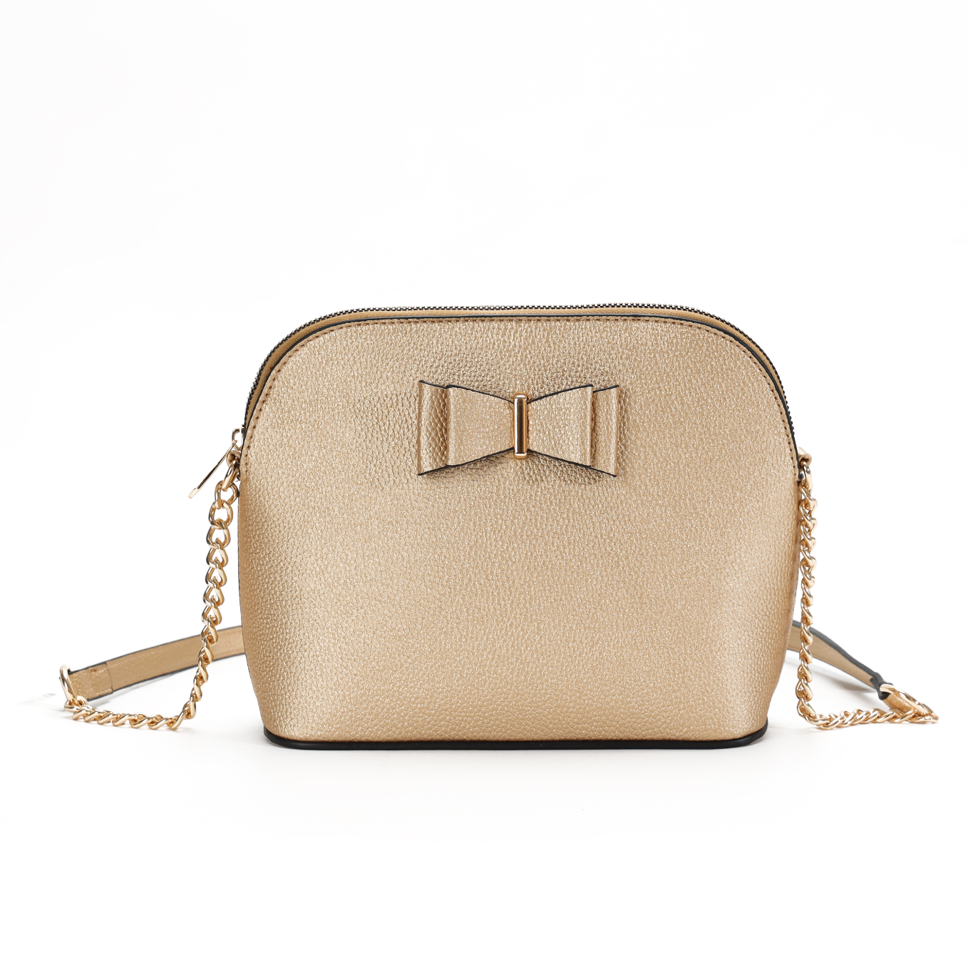 GESSY FRONT BOW TIE DECOR GROSS BODY BAG IN GOLDEN