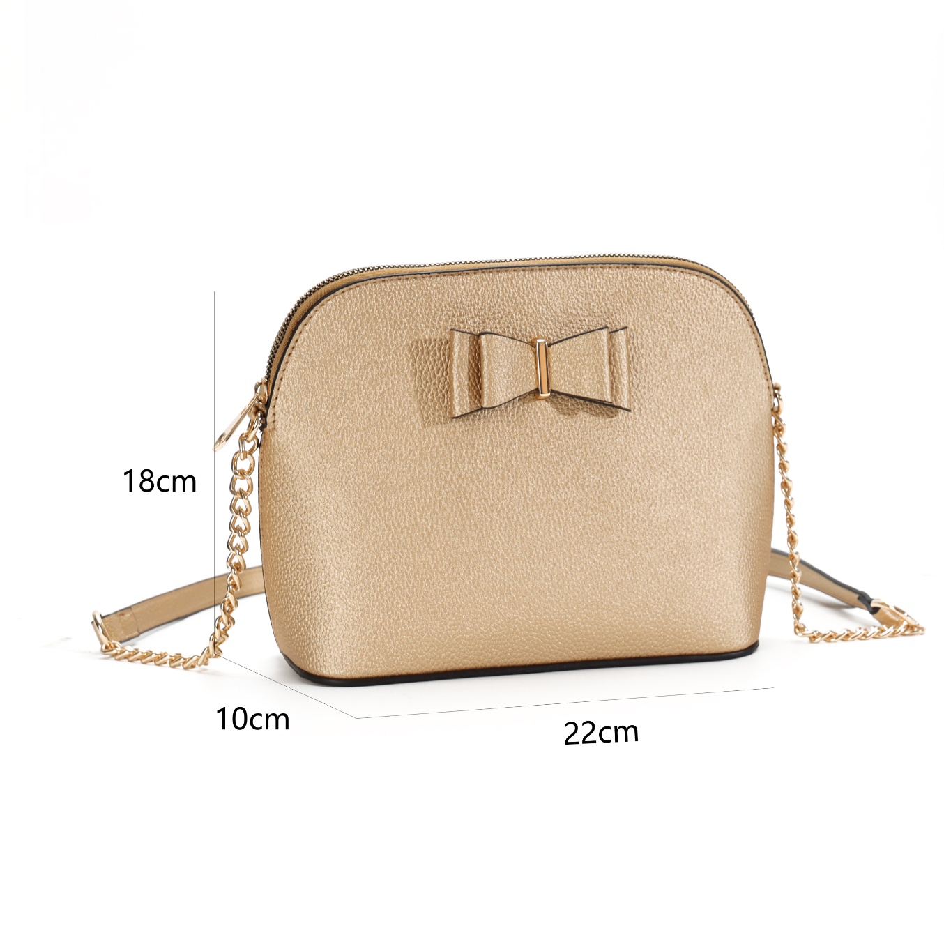 GESSY FRONT BOW TIE DECOR GROSS BODY BAG IN GOLDEN