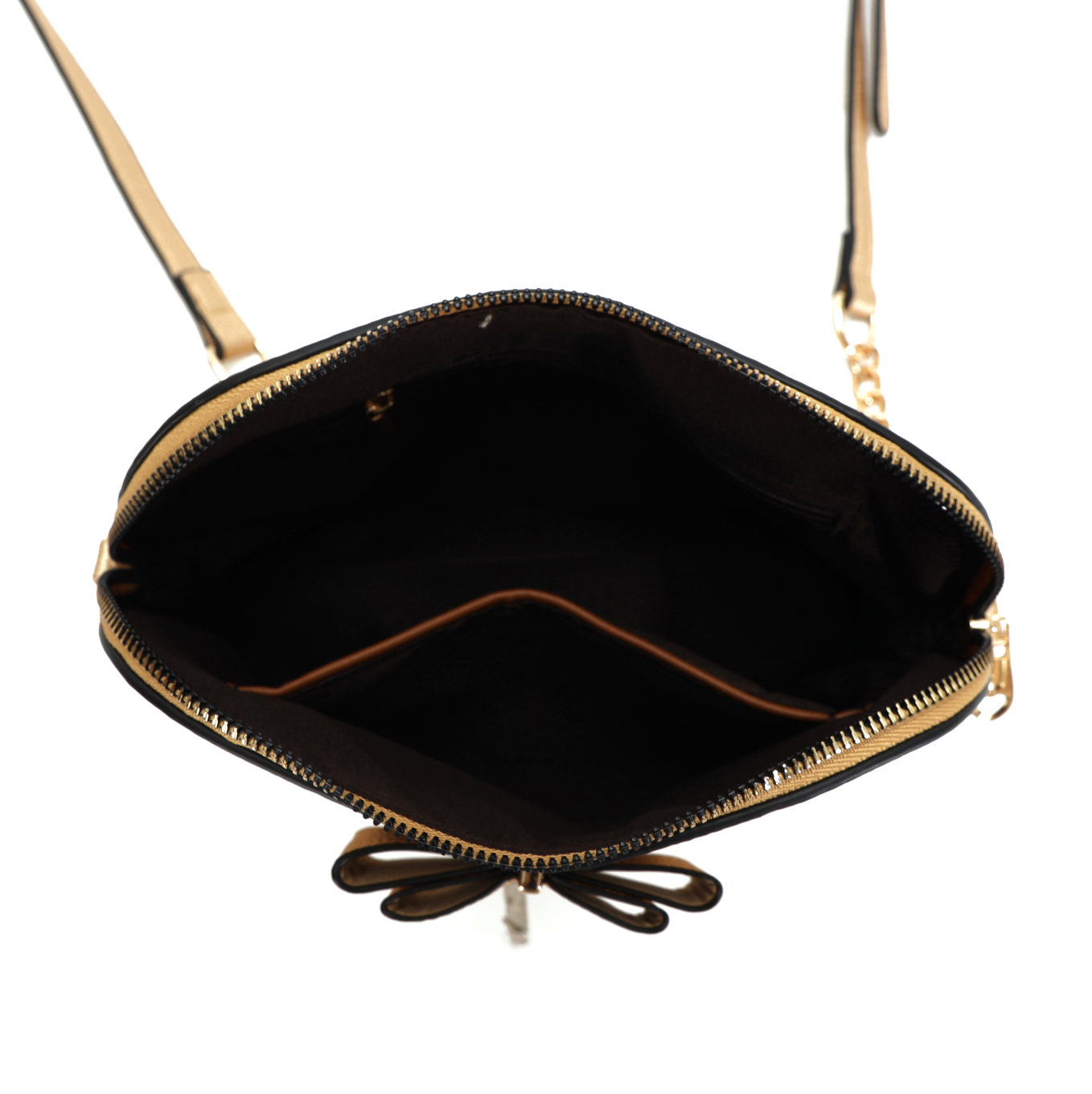 GESSY FRONT BOW TIE DECOR GROSS BODY BAG IN GOLDEN