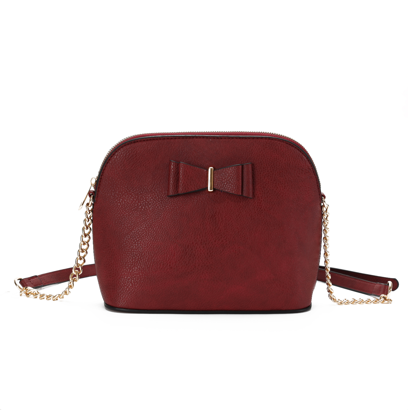 GESSY FRONT BOW TIE DECOR GROSS BODY BAG IN WINE