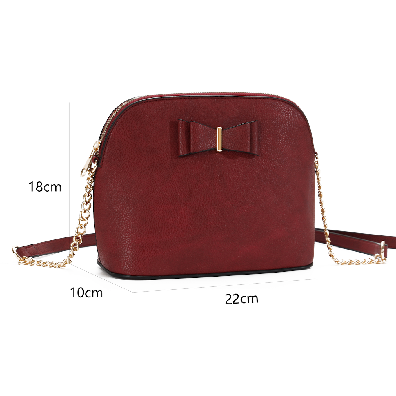 GESSY FRONT BOW TIE DECOR GROSS BODY BAG IN WINE