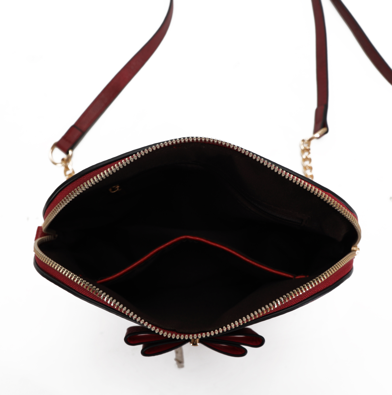 GESSY FRONT BOW TIE DECOR GROSS BODY BAG IN WINE