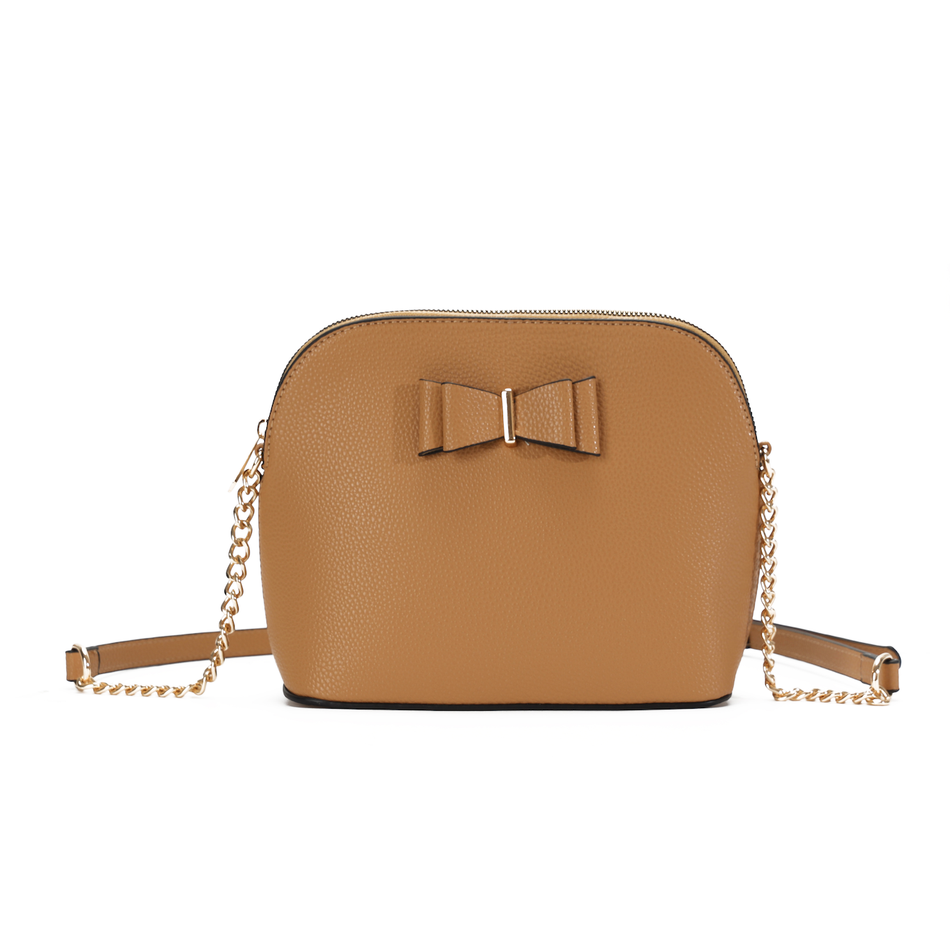 GESSY FRONT BOW TIE DECOR GROSS BODY BAG IN APRICOT