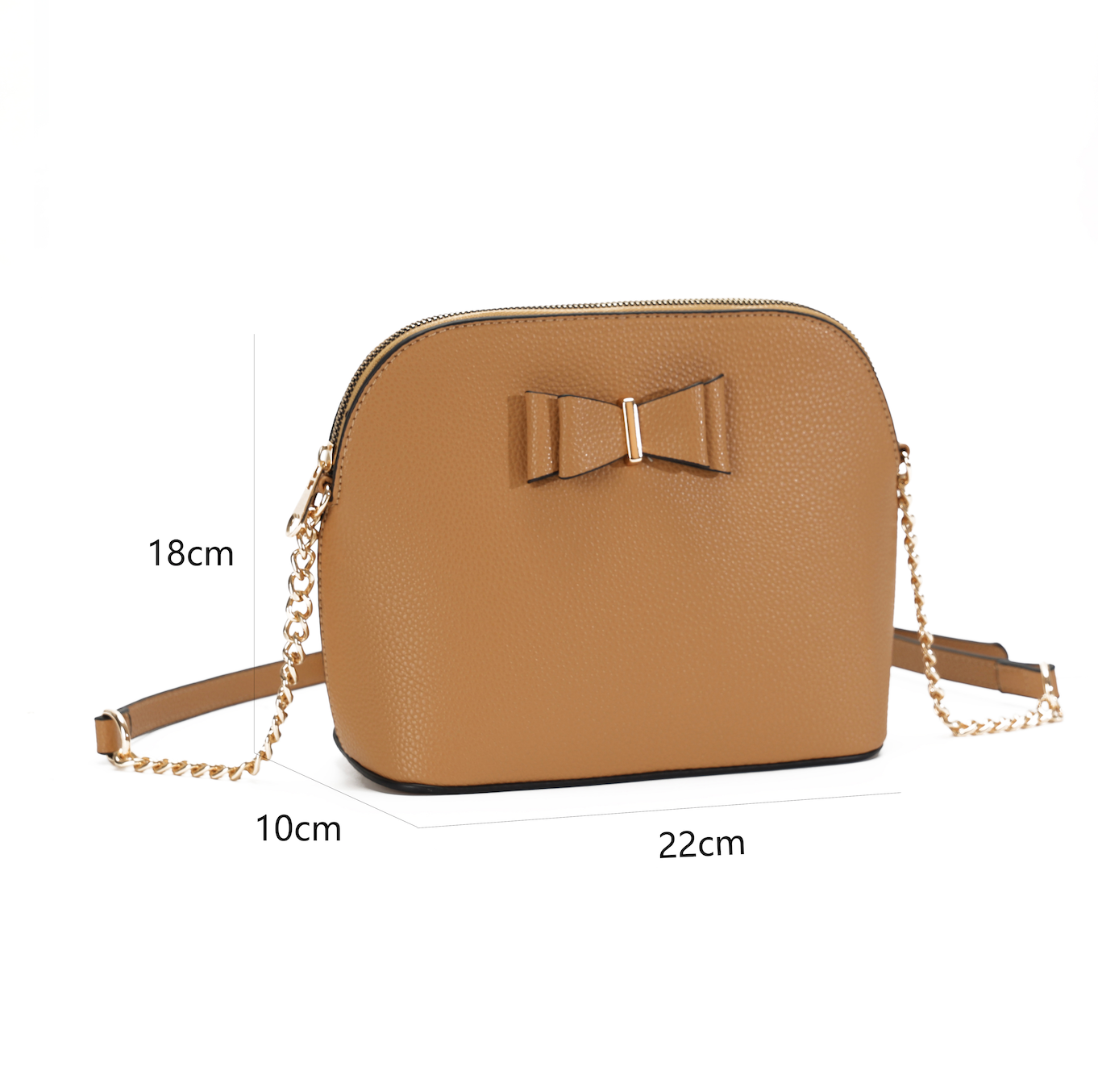GESSY FRONT BOW TIE DECOR GROSS BODY BAG IN APRICOT