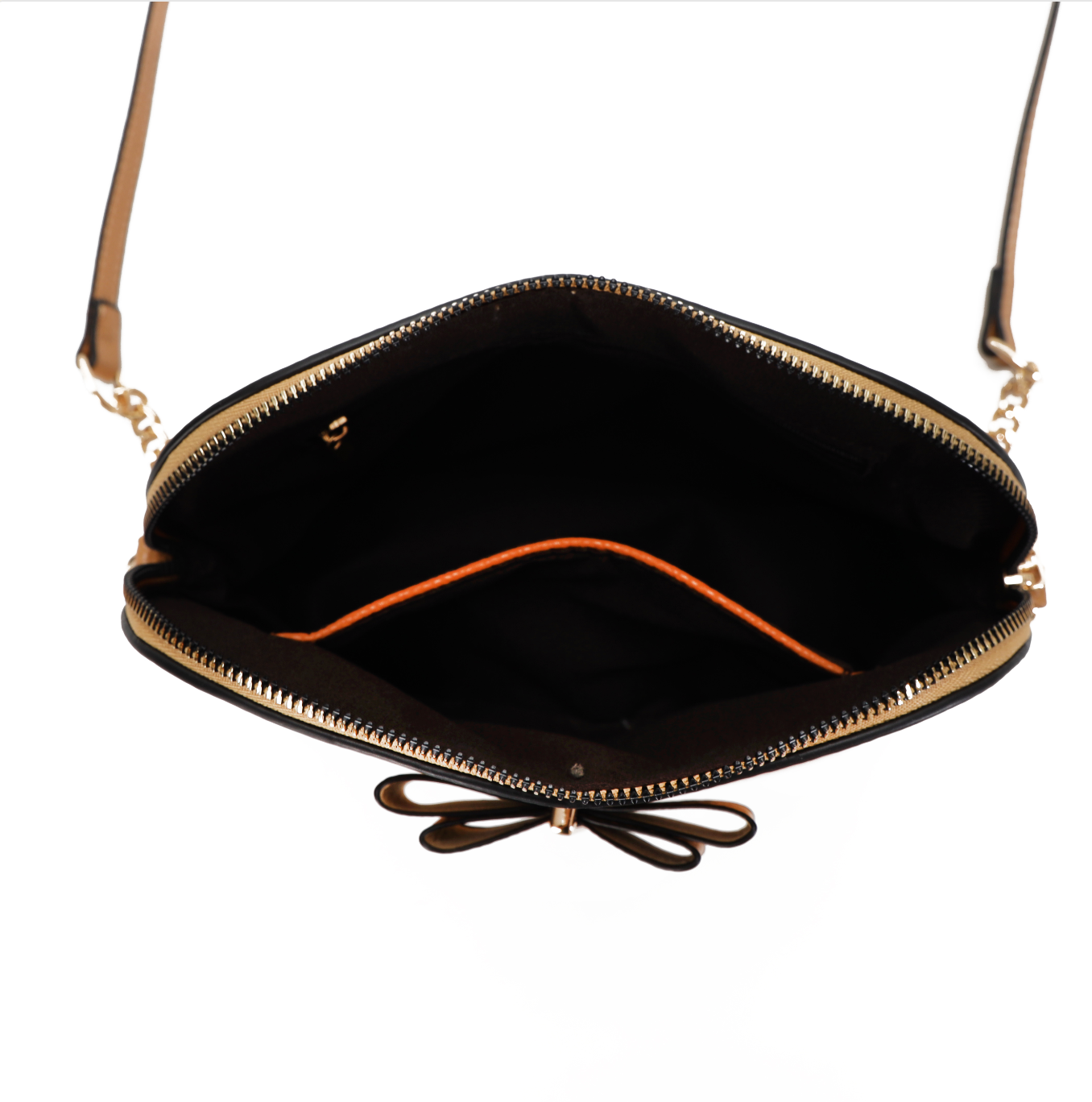 GESSY FRONT BOW TIE DECOR GROSS BODY BAG IN APRICOT