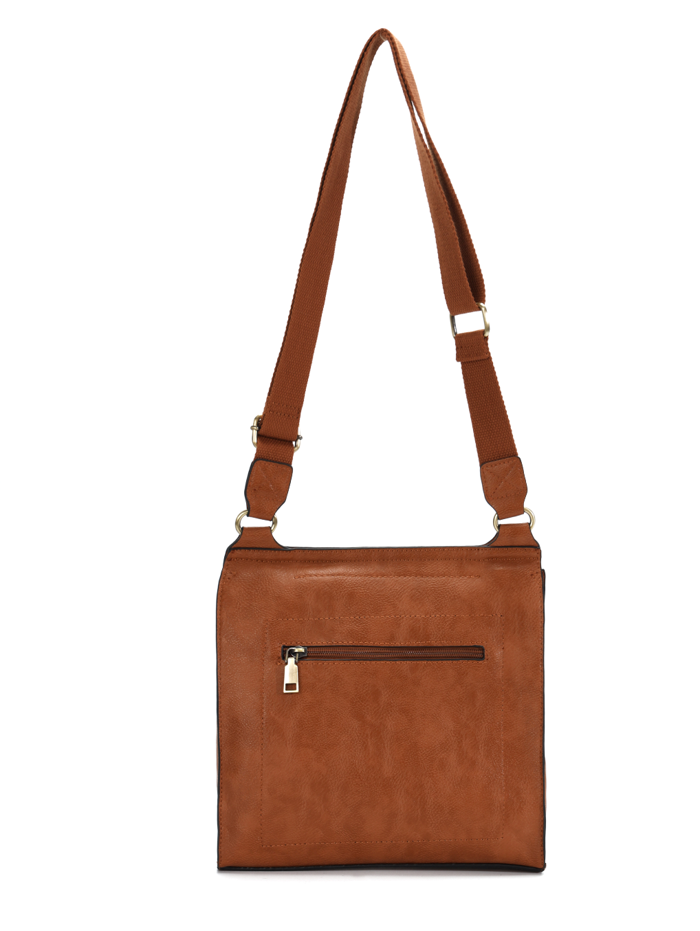 GESSY MESSENGER CROSS BODY BAG TWIST LOCKER IN BROWN