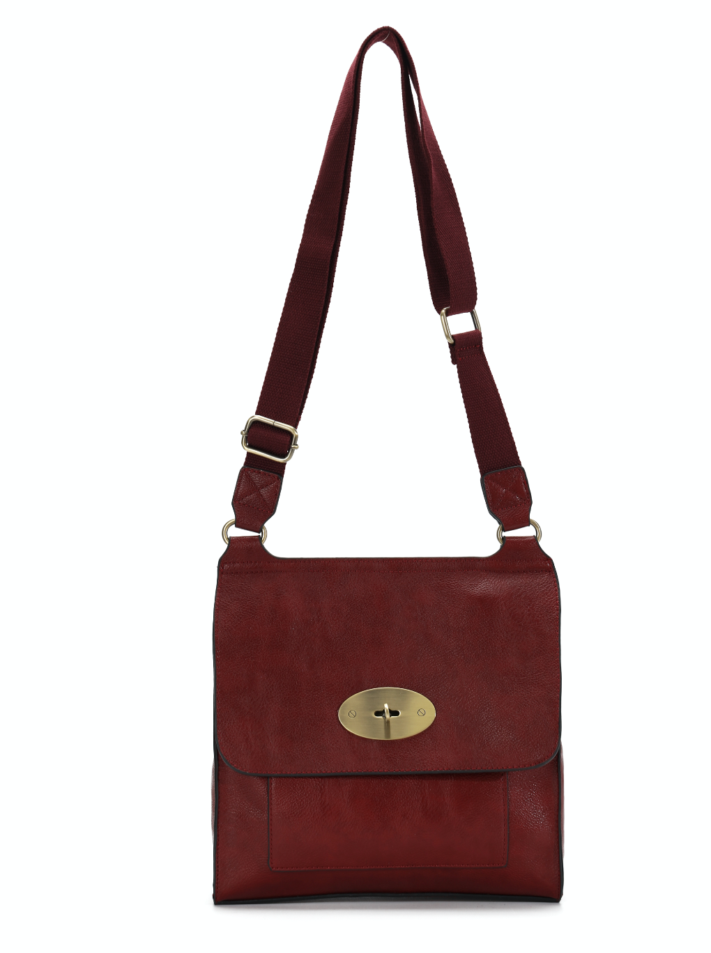 GESSY MESSENGER CROSS BODY BAG TWIST LOCKER IN WINE