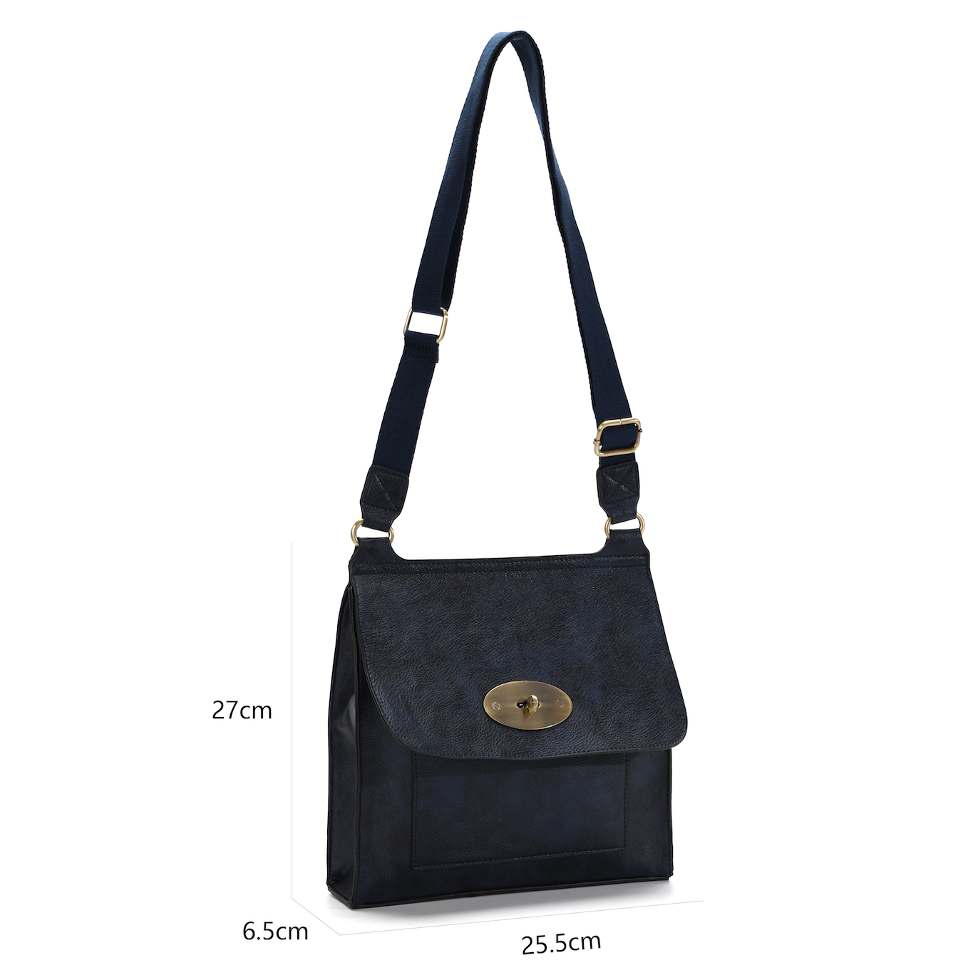 GESSY MESSENGER CROSS BODY BAG TWIST LOCKER IN NAVY