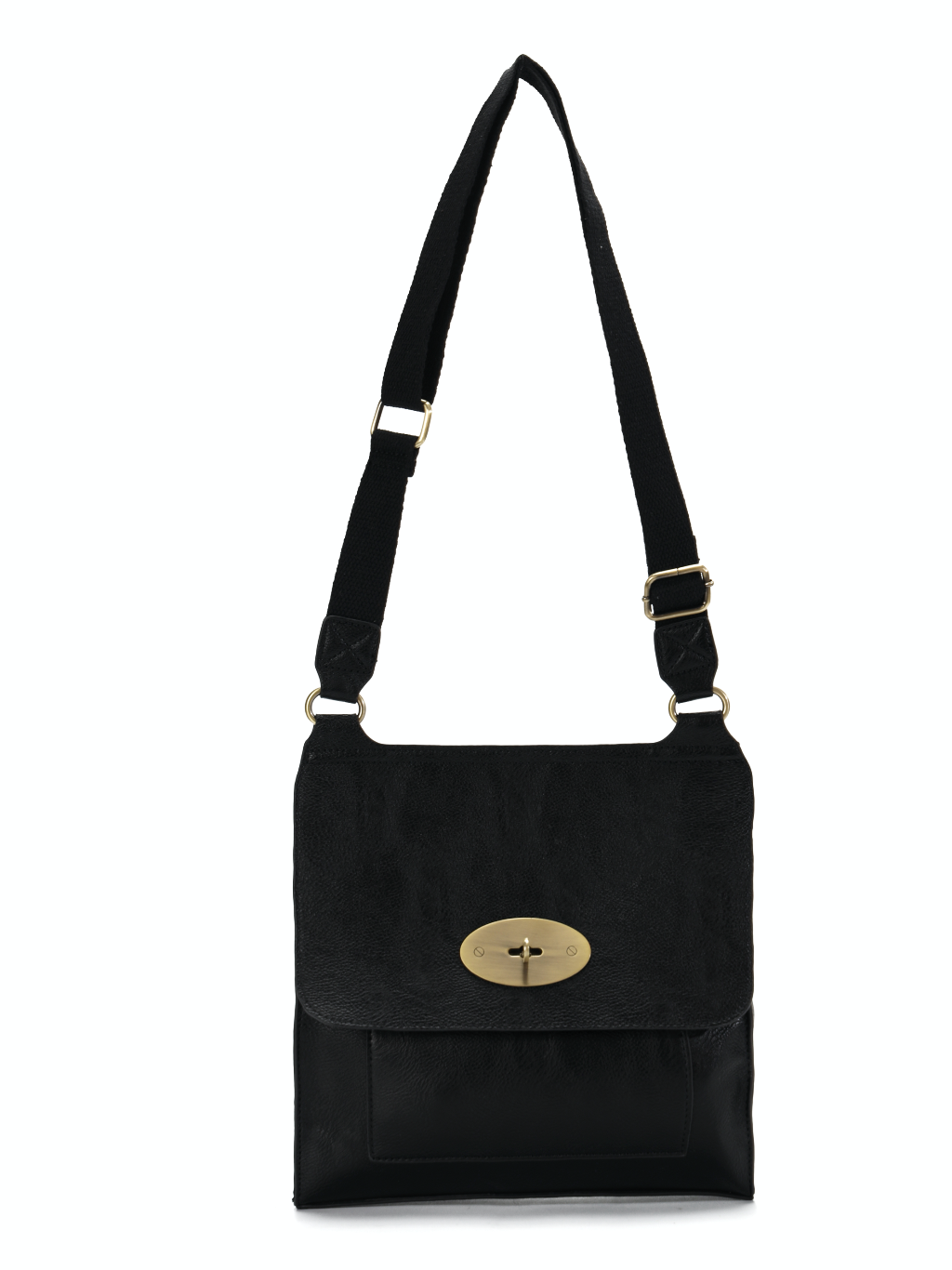 GESSY MESSENGER CROSS BODY BAG TWIST LOCKER IN BLACK