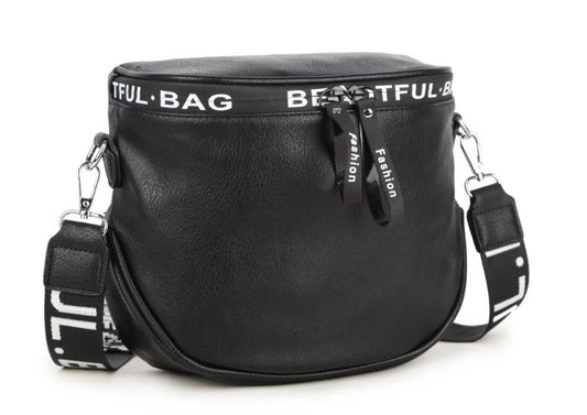 GESSY SEMICIRCLE BUCKET BAG IN BLACK
